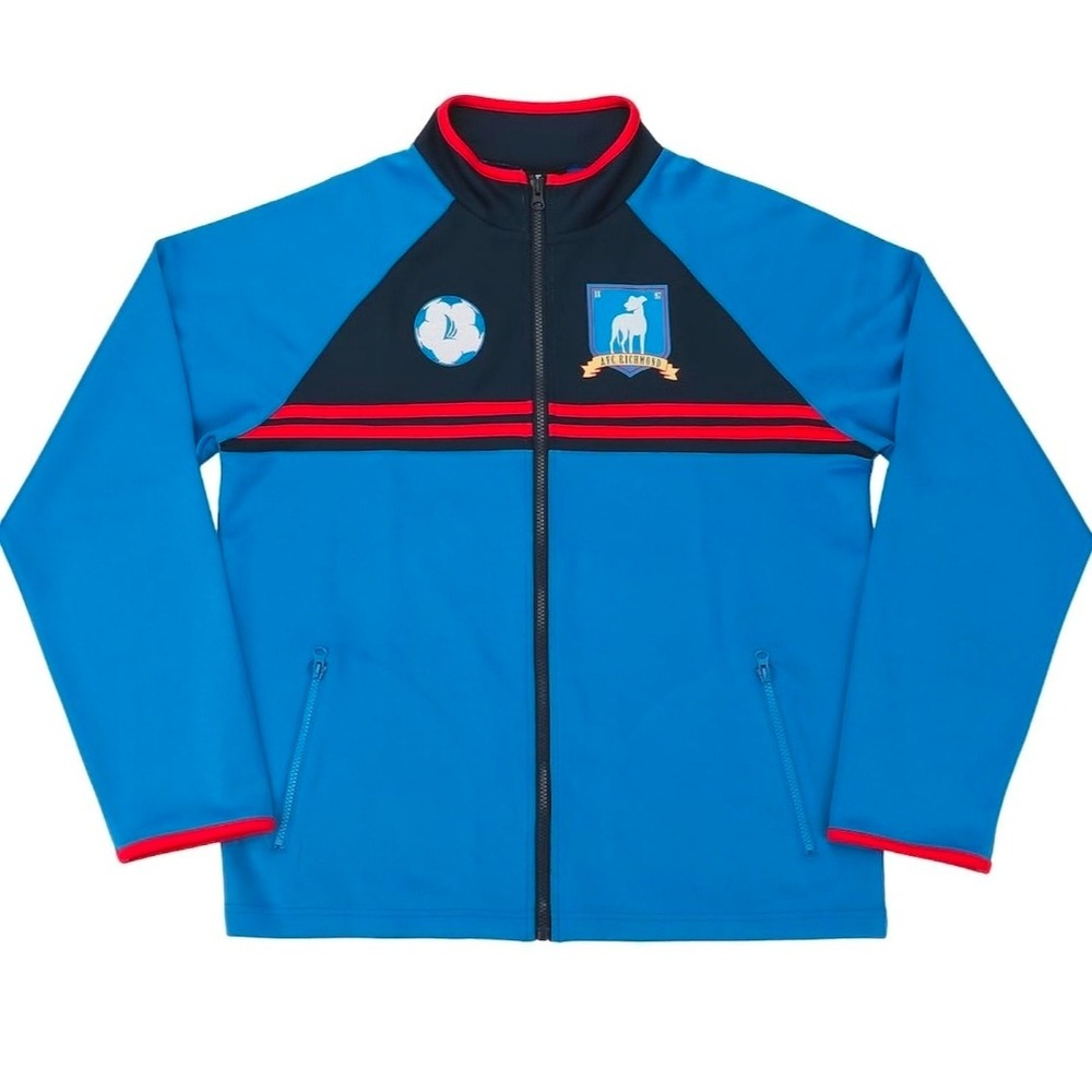 Ted Lasso AFC Richmond Logo‎ Blue Zip-Up Soccer Track Jacket Men's Large
